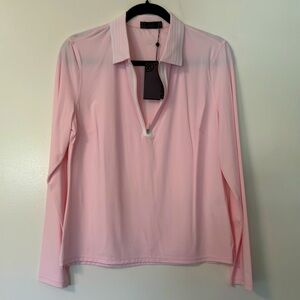 Gfore Women’s Featherweight Silky Tech Nylon Quarter Zip Polo, color blush